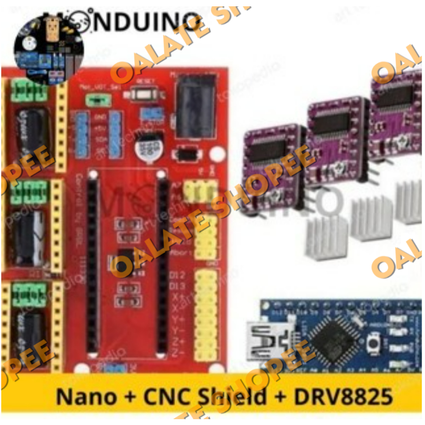 Nano Cnc Shield V4 Driver Drv8825 With Heatsink V4.0 Arduino_ | Shopee ...