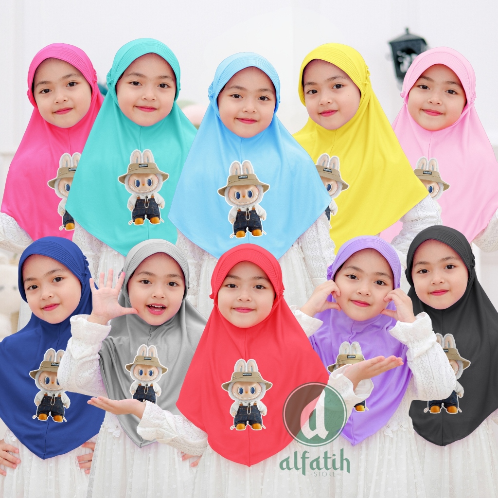 Hijab For Kindergarten - Elementary School Children LABUBU VIRAL Cute ...