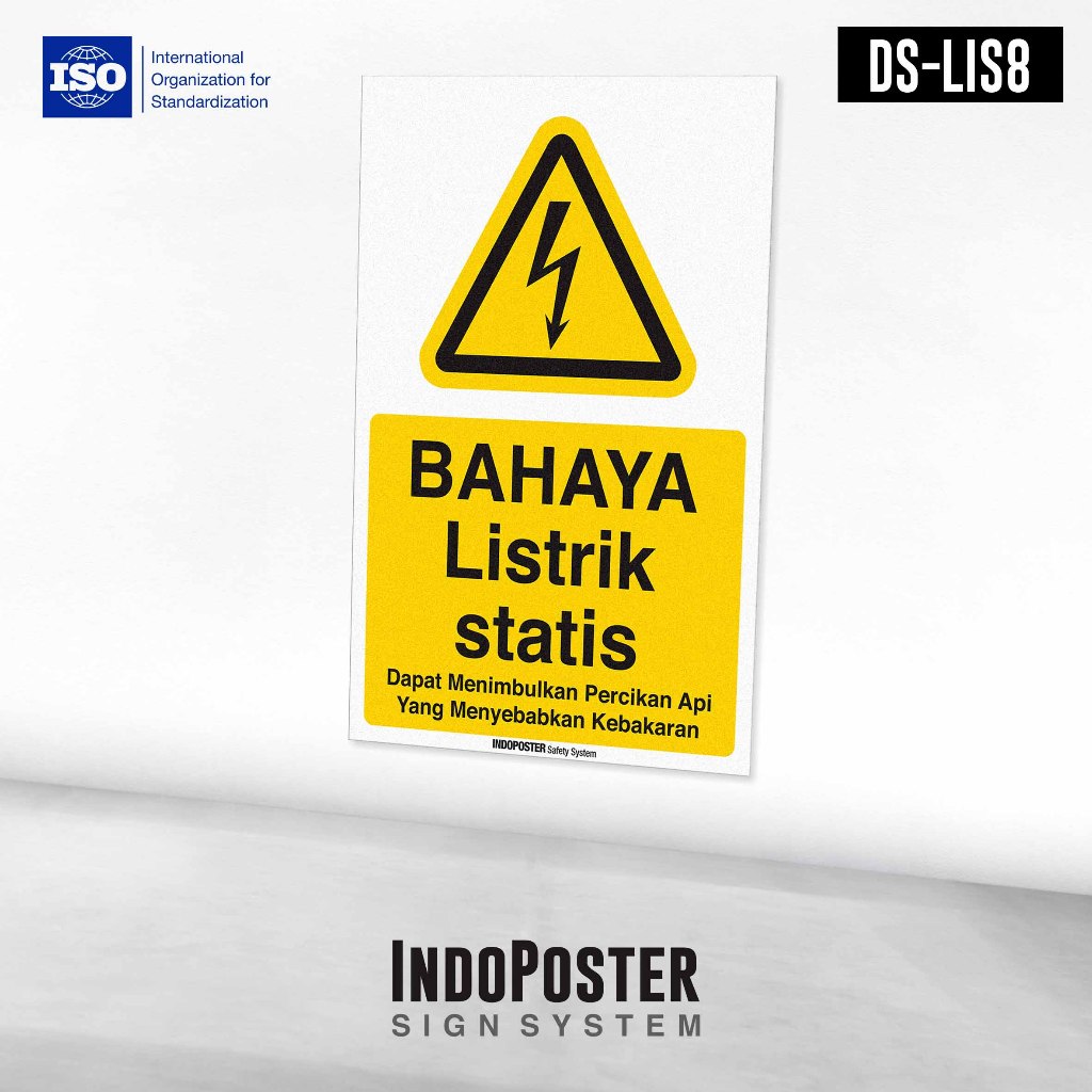 Safety Sign Sticker K3 ISO Signs Danger of Static Electricity | Shopee ...