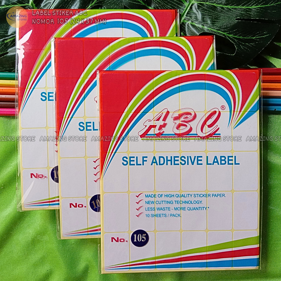 Abc Label Sticker Number 105 (24 x 37 mm) | Shopee Malaysia