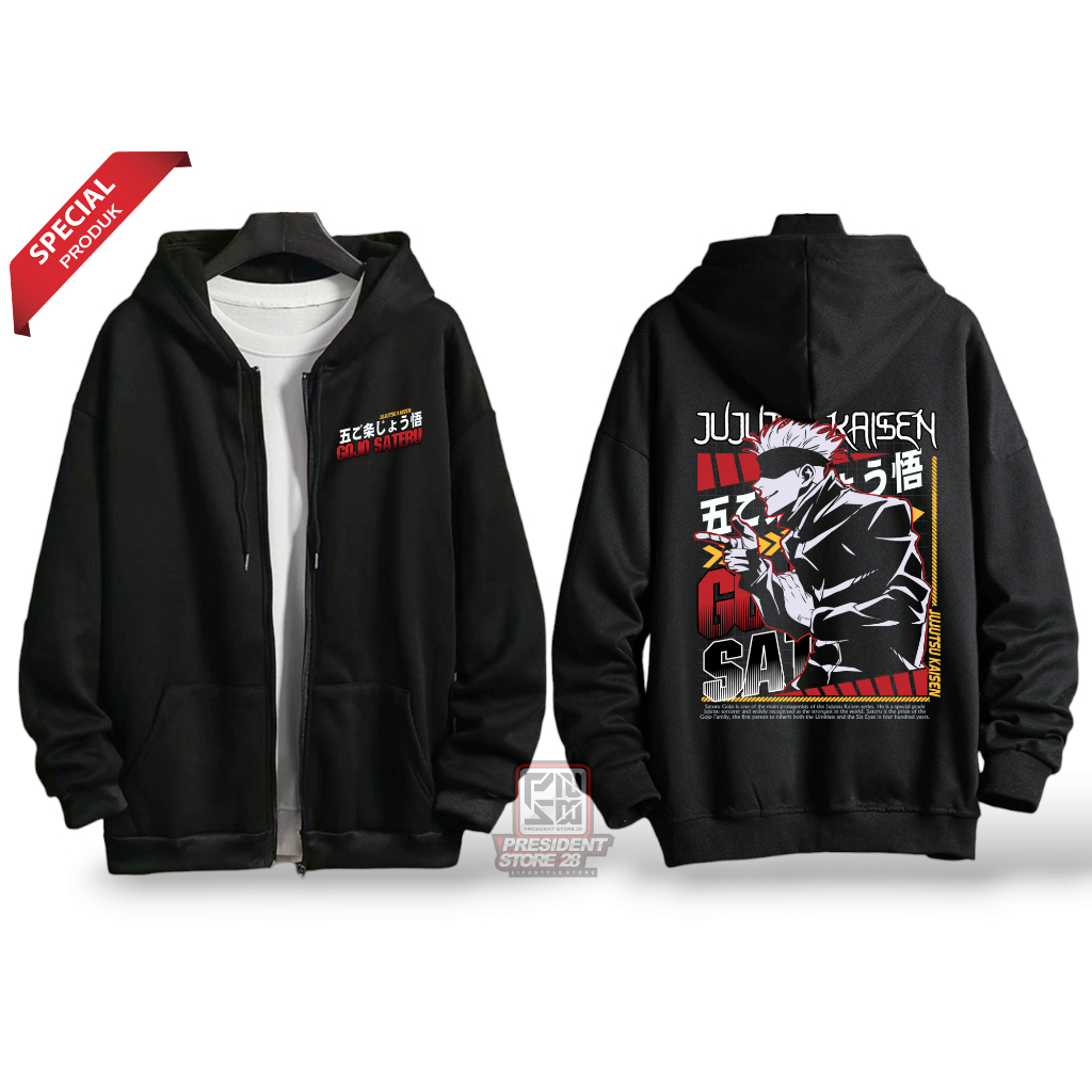Hoodie Zipper Gojo Satoru Jujutsu Kaisen | Cool Unisex Anime Jacket for ...