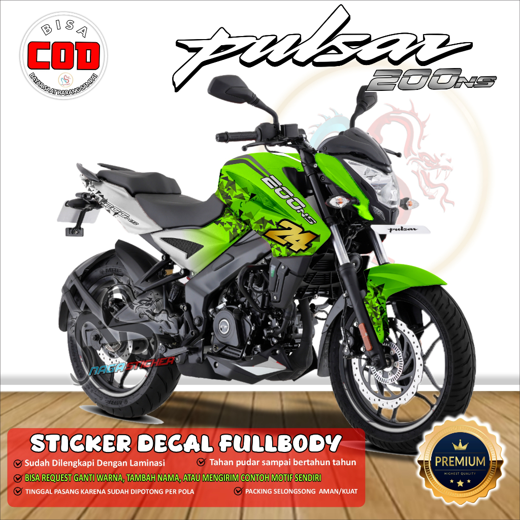 COD AVAILABLE FULL BODY DECAL STICKER KAWASAKI PULSAR NS200 VARIATION ...