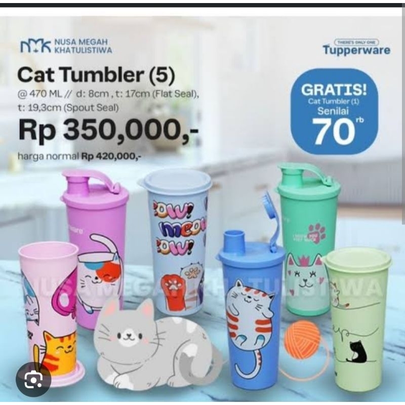 Tupperware Cat Giant Tumbler 470ml Water Drinking Bottle | Shopee Malaysia
