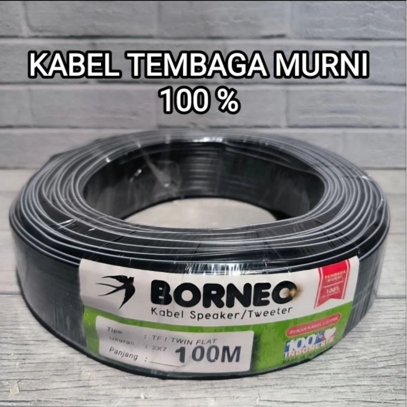 Borneo TWEETER FIBER SPEAKER CABLE 2x7 100M FULL TWIN FLAT TF | Shopee ...