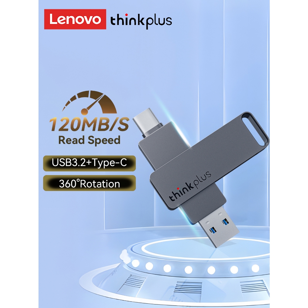 Lenovo Flashdisk 64GB/128GB/512G USB3.0 Type-C Ultra Dual Drive OTG ...