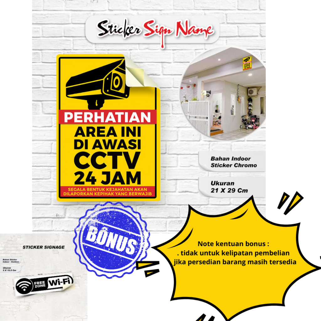 Cctv surveillance stickers, CCTV stickers, & warning for no parking ...