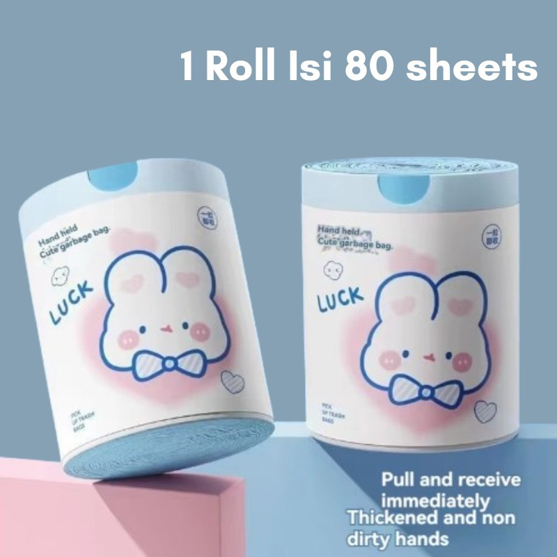 Chloebeautyshop - 1 Roll Jumbo Rolled Plastic Trash Bag / Cute Rabbit ...