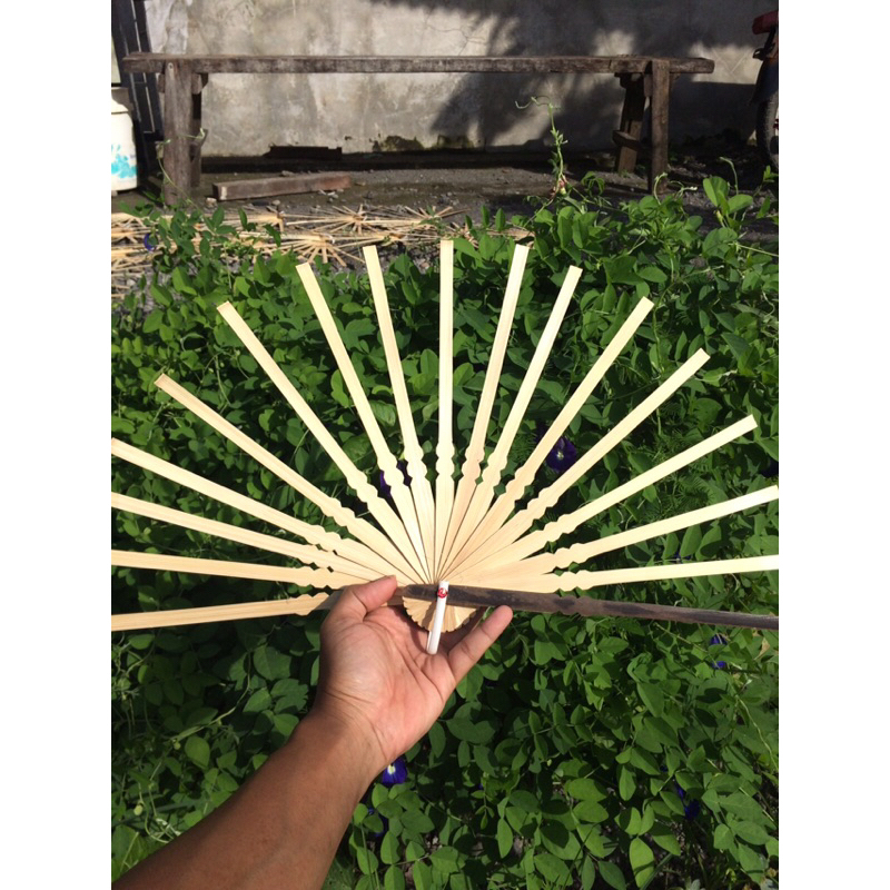 Wedding Souvenirs Folding Hand Fan Stems Batik Jumbo Portable Manual ...