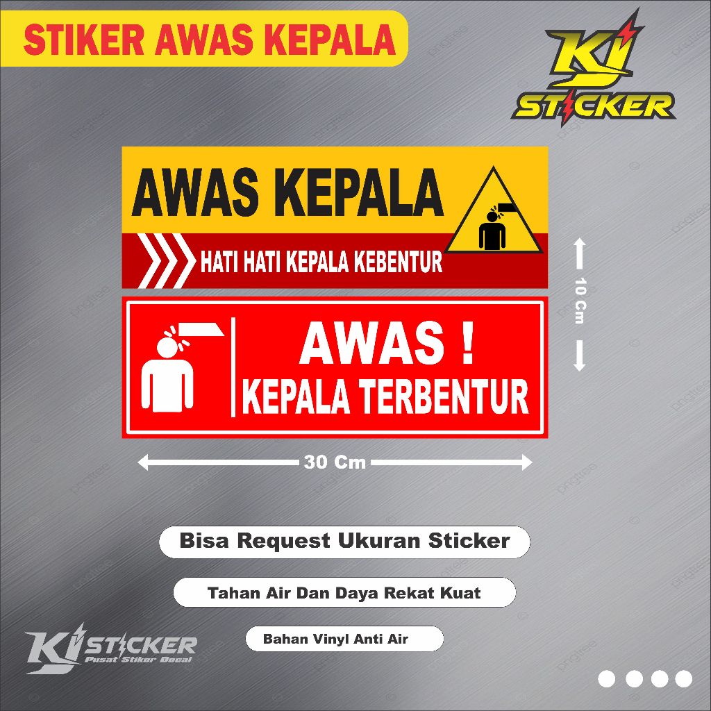 Kj STICKER Hitting Watch Out Head Sticker / Beware of Hitting Head ...