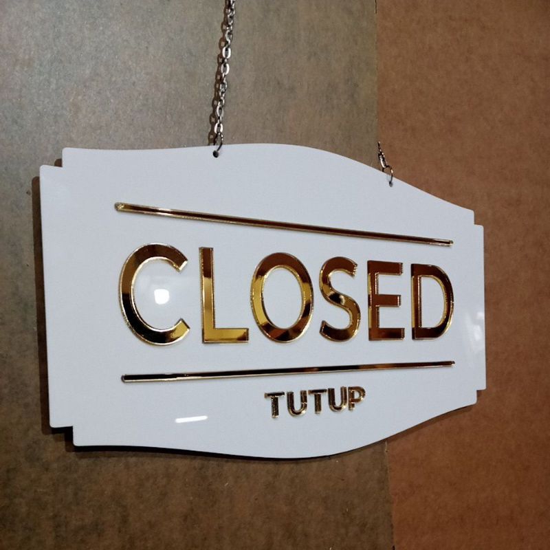 Embossed Acrylic Reversible Open Closed Signage (A Series) | Shopee ...