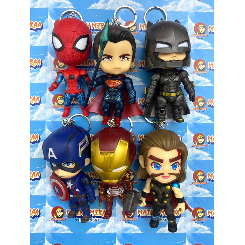 GANTUNGAN Figure Keychain / Keychain Figure Marvel vs DC Comics Captain ...
