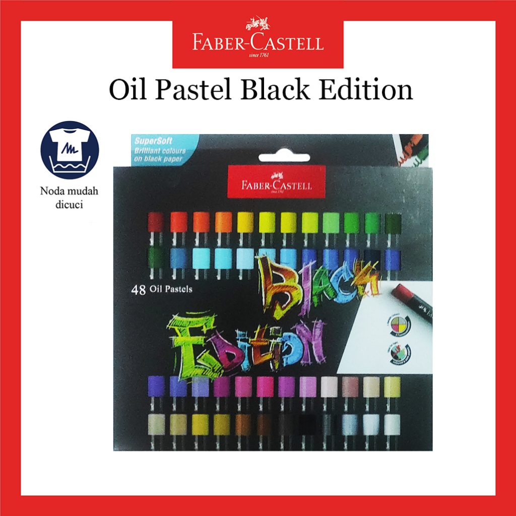 Black Edition Oil Pastel Set- 48 Colors / Crayon Faber Castell Crayons ...