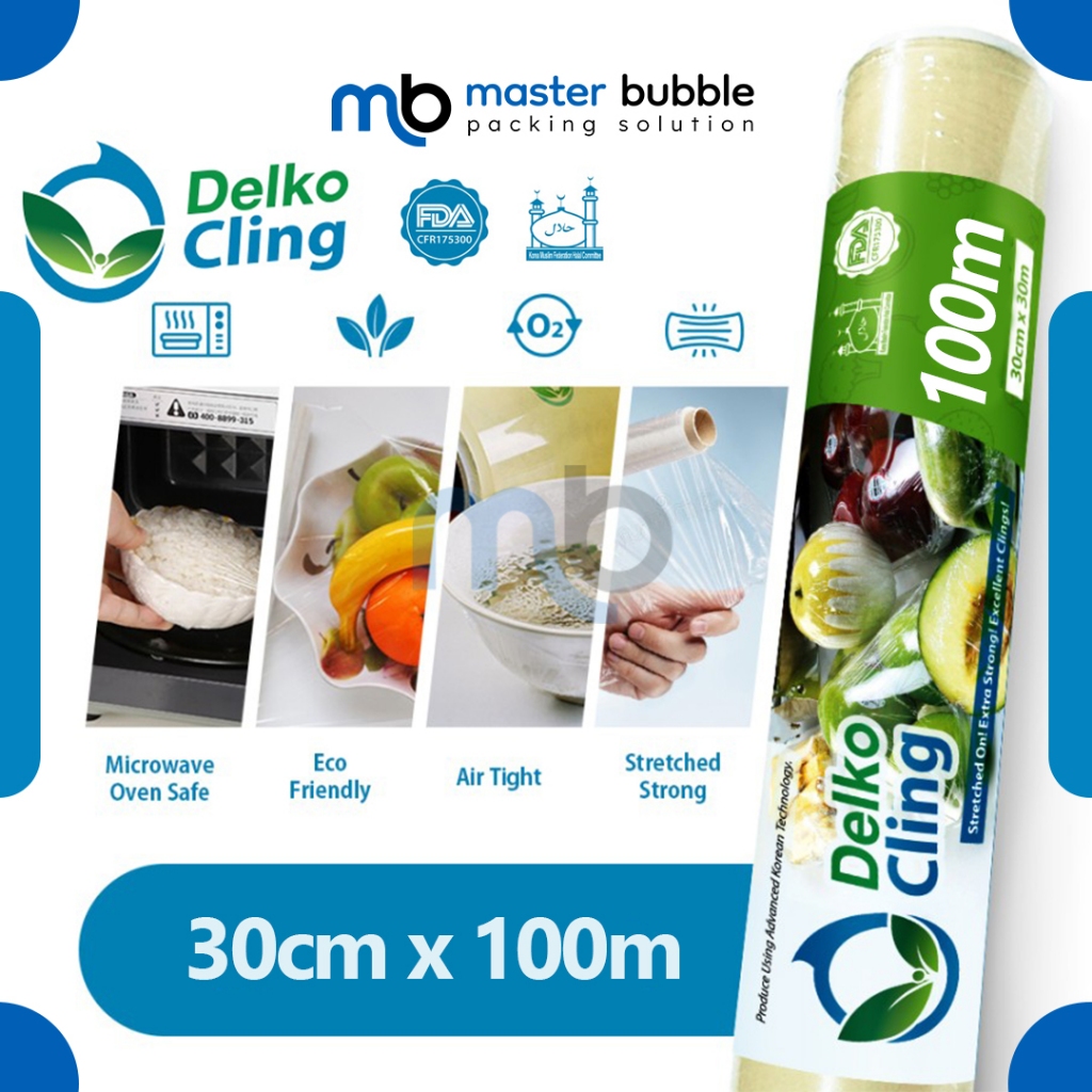 Plastic Food Wrapping 30 cm x 100 meters Cling Food Grade Delkochoice ...