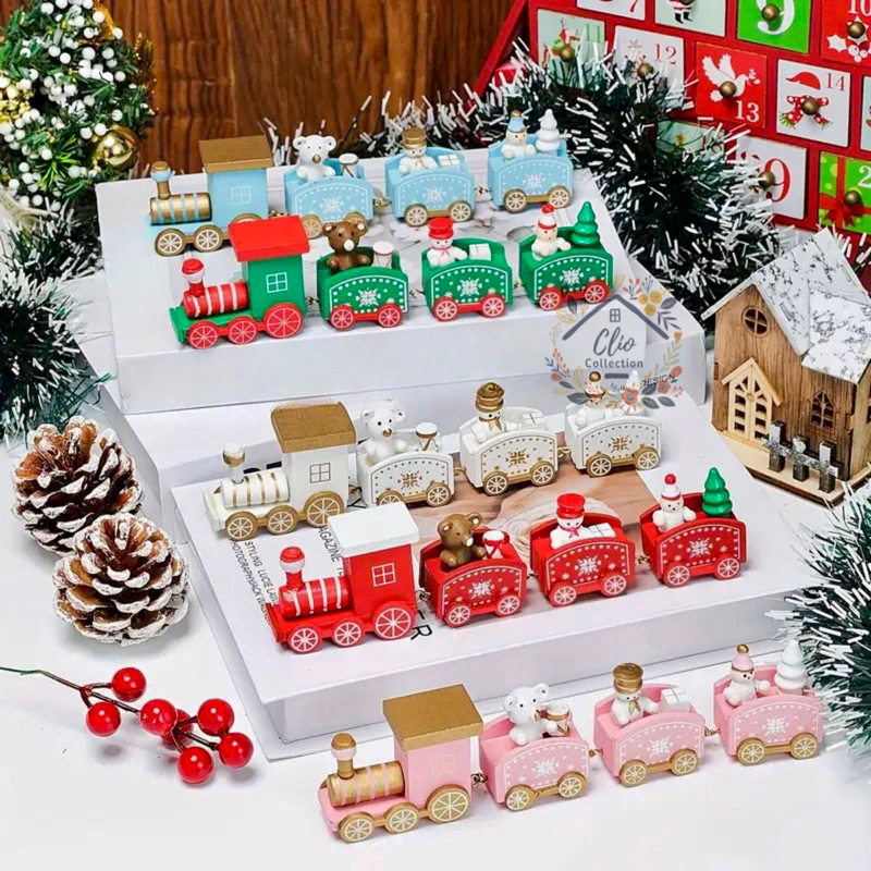 Miniature Christmas Train Cake Topper / Snow Train Cake Decoration ...