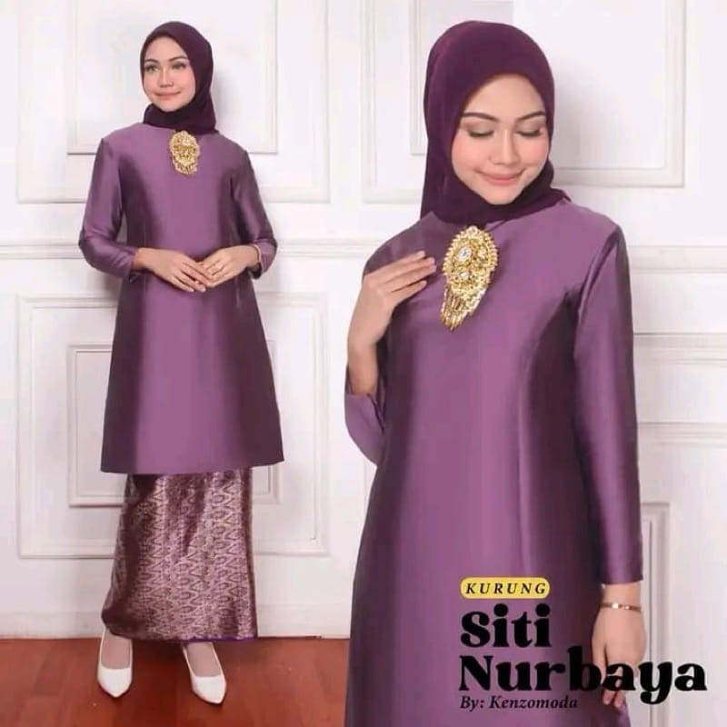 (Ready)Elegant Plain Tafeta Kebaya with Premium Wrapped Songket Skirt ...