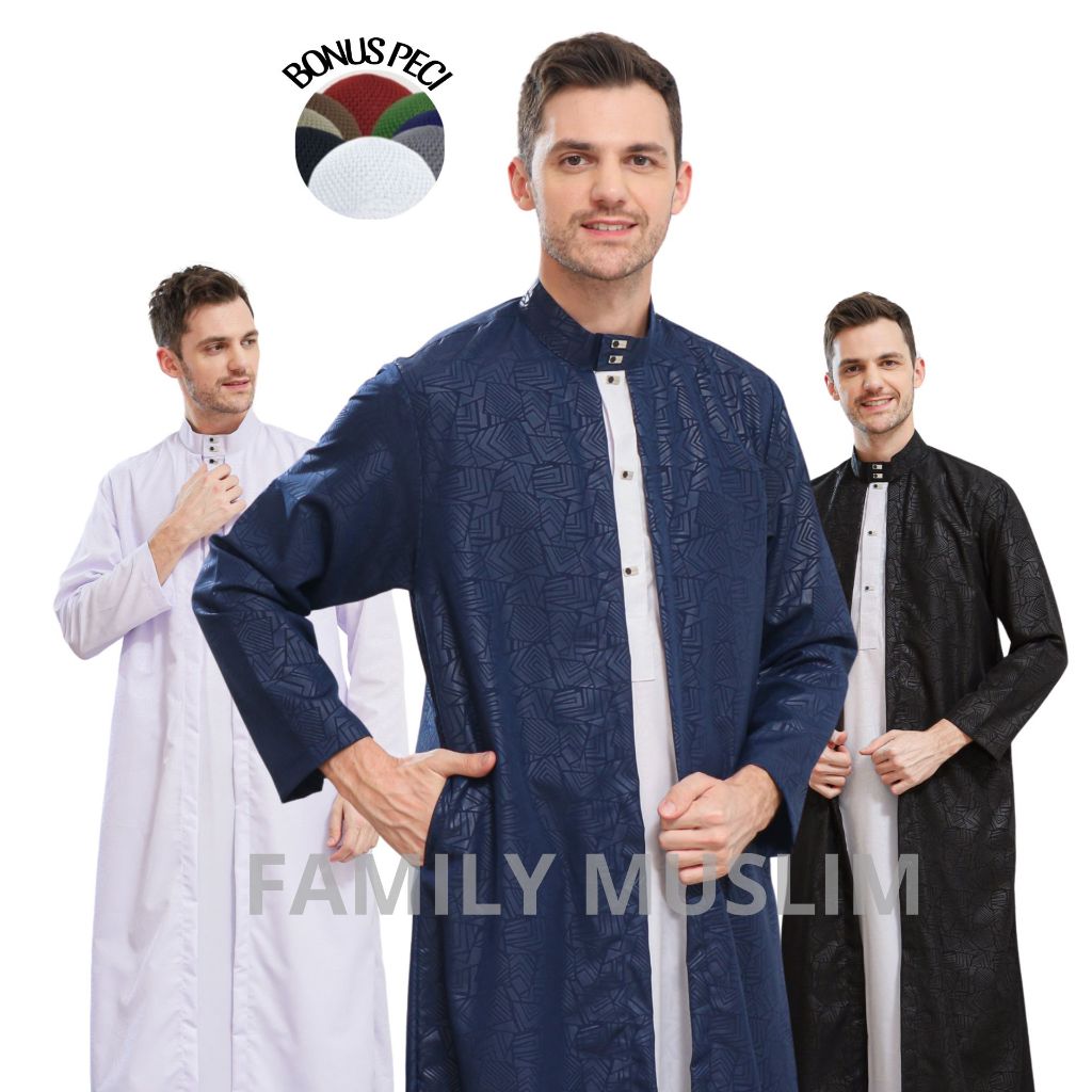 Luxurious long-sleeved men's robe, premium outer Arabic robe with the ...