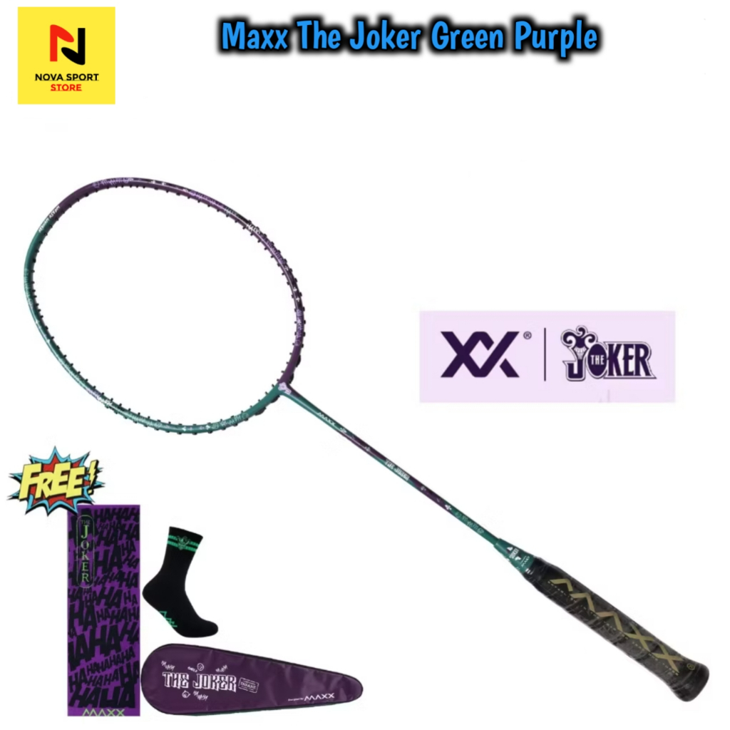 Maxx The Joker Green Purple Badminton Racket | Shopee Malaysia