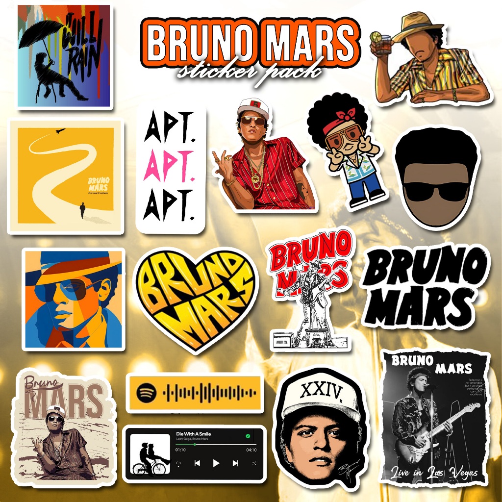 15pcs BRUNO MARS Aesthetic Stickers | Waterproof ANTI FADE BACK ...