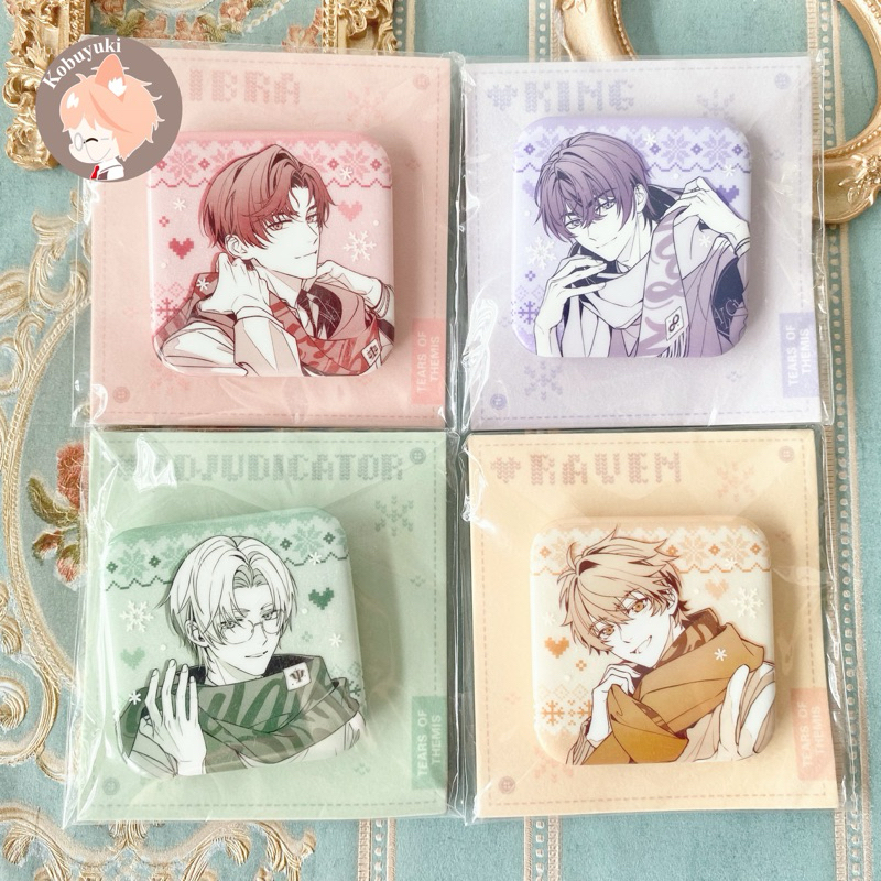 OFFICIAL Tears of Themis Winter Snow square badge pin tin can tot ...