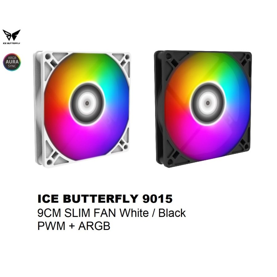Ice Butterfly 9015 9cm Slim Fan PWM ARGB Fan White Fan | Shopee Malaysia