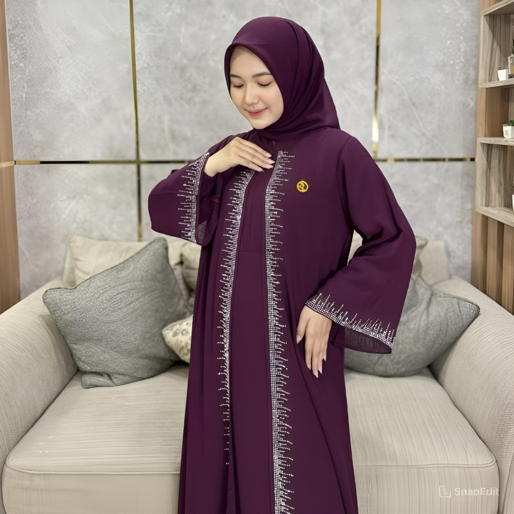 Sabrina Dress Gamis for Adult Women Muslim Gamis Ceruty Full Fur Gamis ...