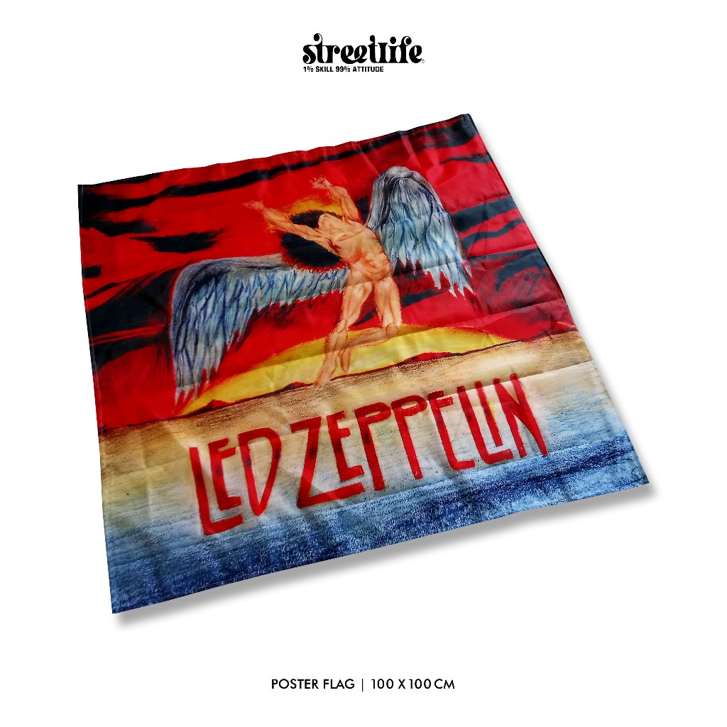 HIASAN DINDING Zeppelin LED FLAG / ZEPPELIN LED FLAG POSTER / MUSIC ...