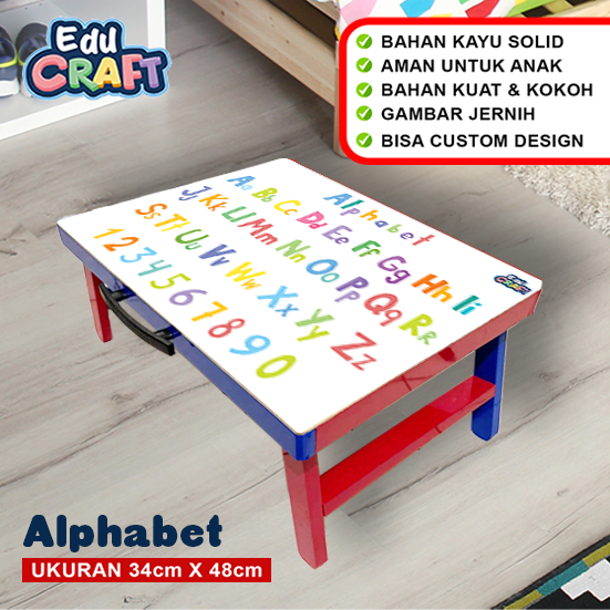 Alphabet Wooden Children's Folding Study Table / Children's Custom ...
