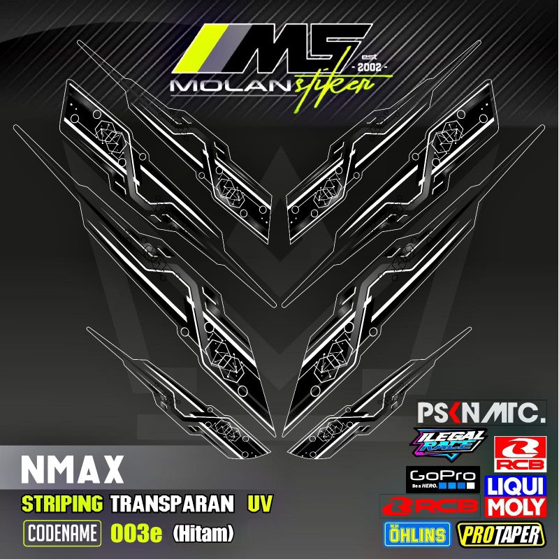HITAM Decal Sticker Striping Variations Transparent Uv Nmax 155 ...