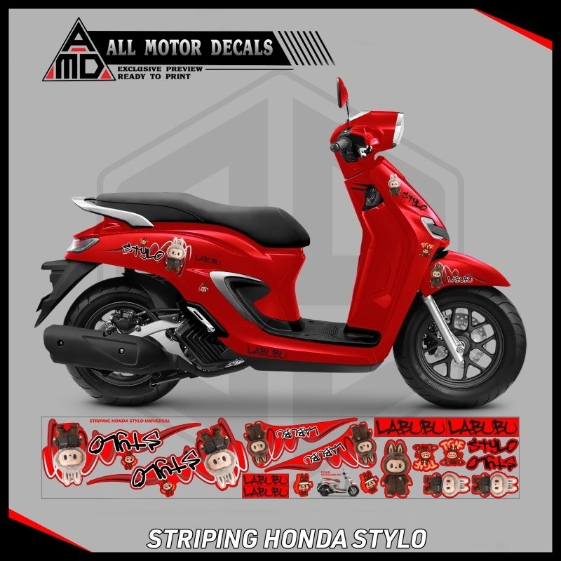 Striping Honda Stylo Pumpkin Doll Motif/Universal Stylo Motorcycle ...