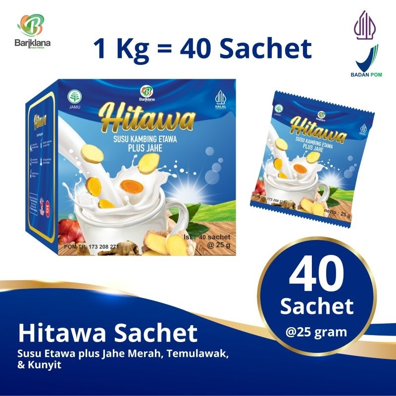 MERAH Hitawa Goat Milk etawa plus Red Ginger sachet Packaging Contents ...