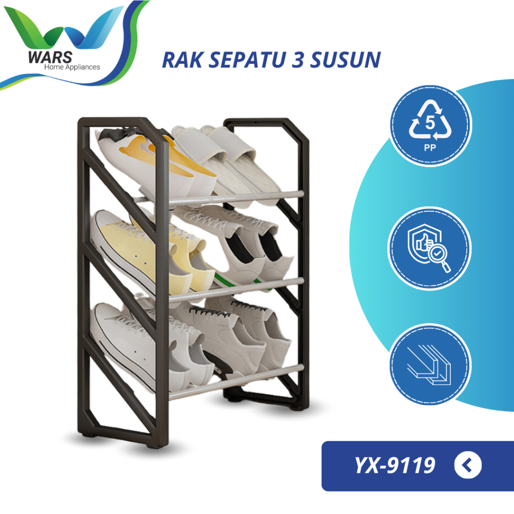 Wars Elegant And Modern Ergonomic 3-tier Slipper Shoe Rack | Shopee ...