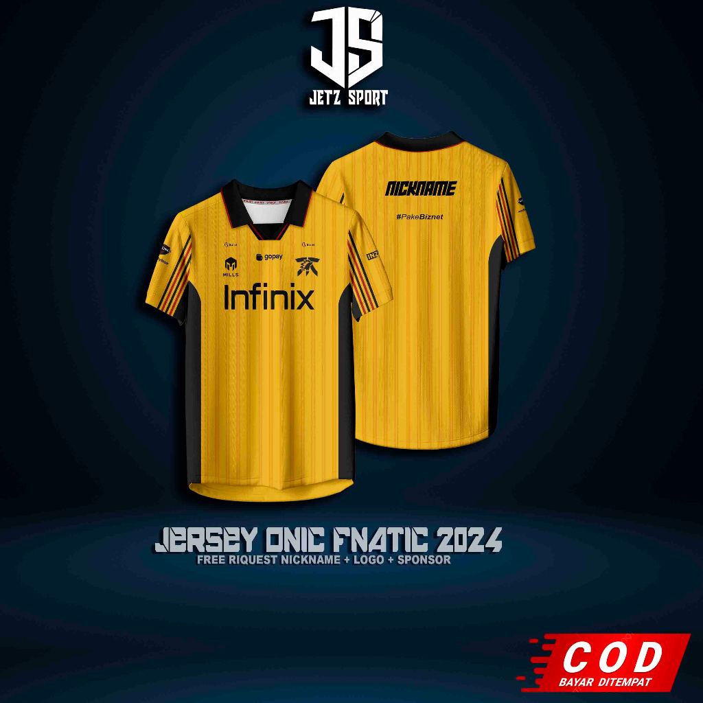 Fnatic Jersey 2024 Tee Shirt Fnatic Onic Fnatic 2024 Jersey T