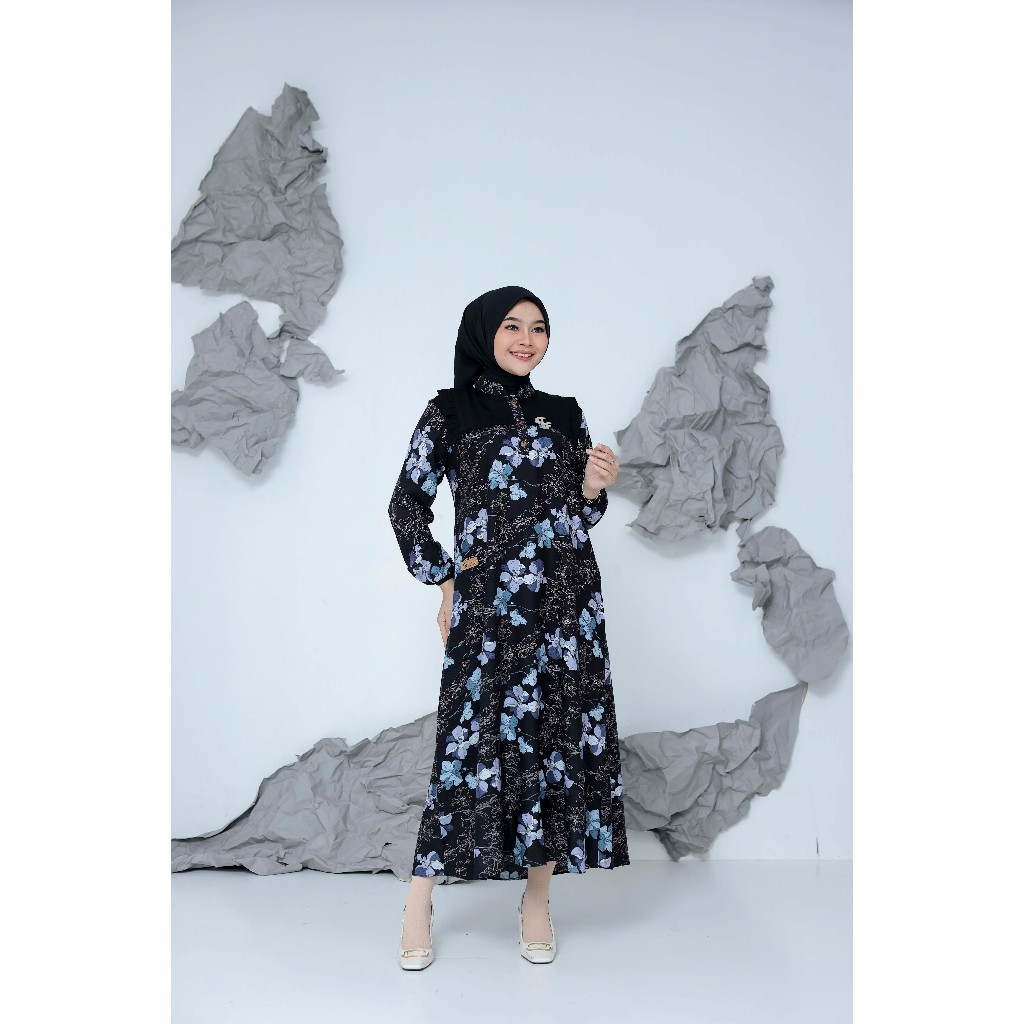 Afiqa Midi Dress Rayon Premium By Fee Fashion | Shopee Malaysia
