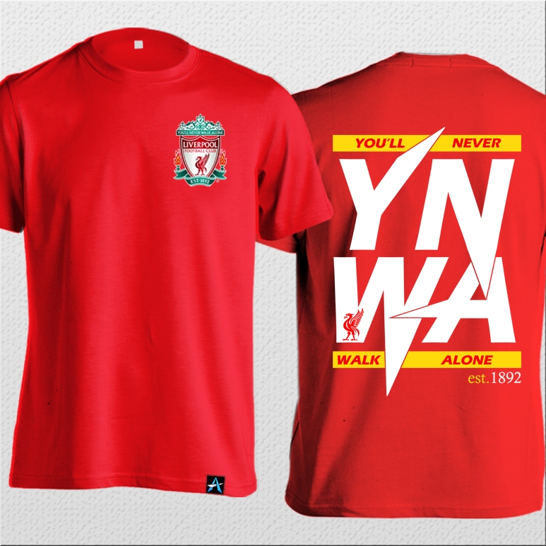 MERAH The Reds LIV-53 T-shirt YNWA Fans Football Shirt Red Thick 24s ...