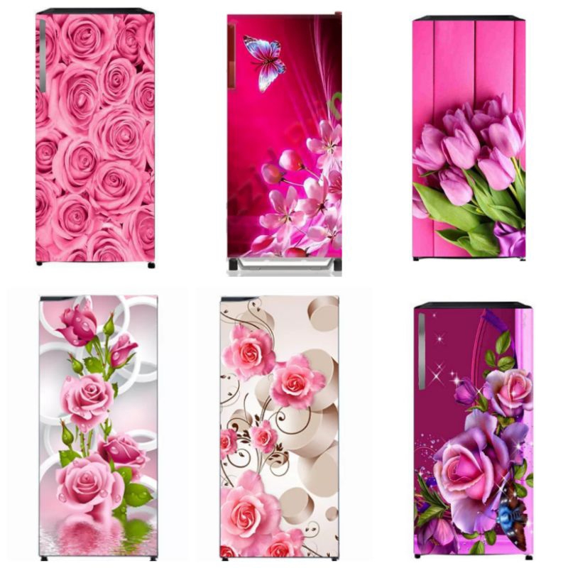 1 DOOR REFRIGERATOR STICKER PINK FLOWERS | Shopee Malaysia