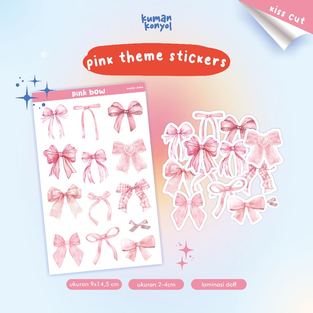 HP PINK THEME STICKERS - RIBBON - PINK BOW - COQUETTE - PINK THEME ...