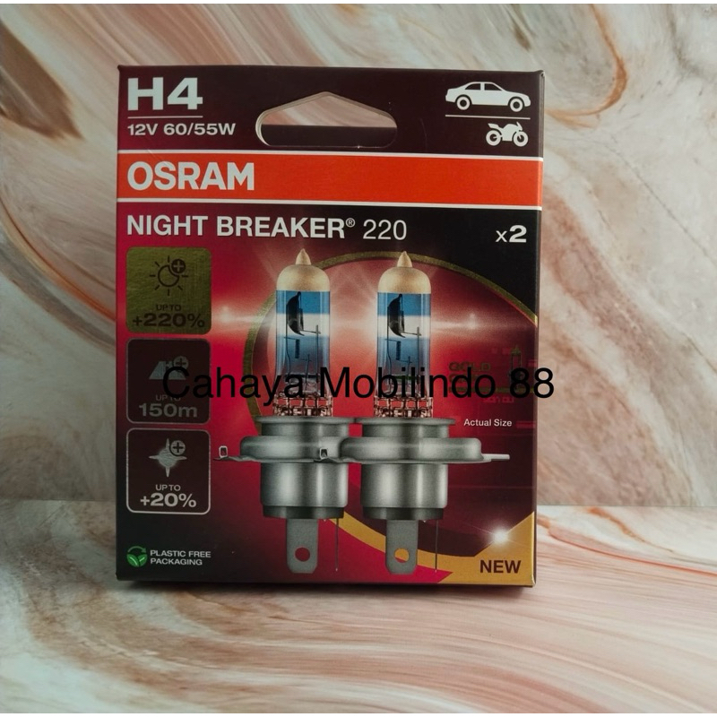 NEW 2025 Osram H4 NB220 12v 60/55w NBL 220 Night Breaker 220 headlight ...