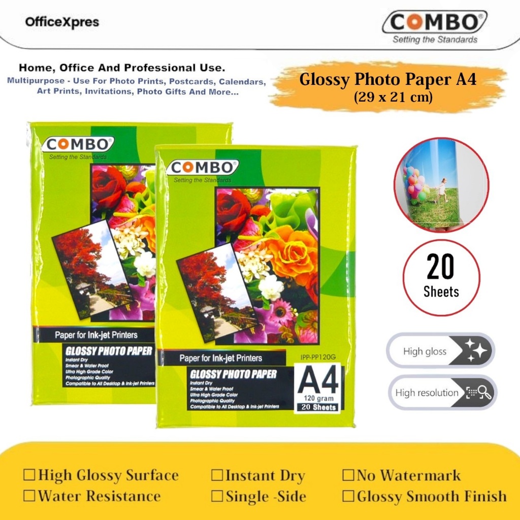 A4 Photo Paper A4 Glossy Photo Paper 1-Sided Photo Printing Paper/ 120g ...