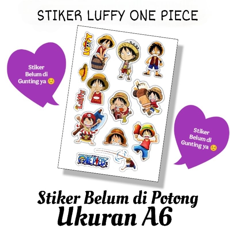Luffy ONE PIECE stickers have not been cut / not yet cut / cute ...