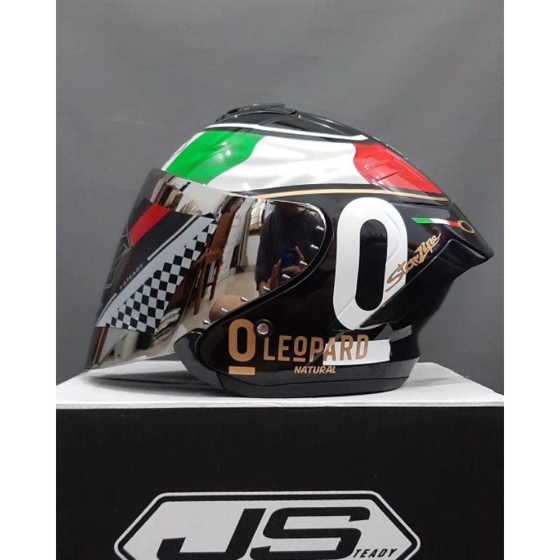 Original SNI ADULT LEOPARD MOTIF JS ARMOR HALFFACE HELMET | Shopee Malaysia