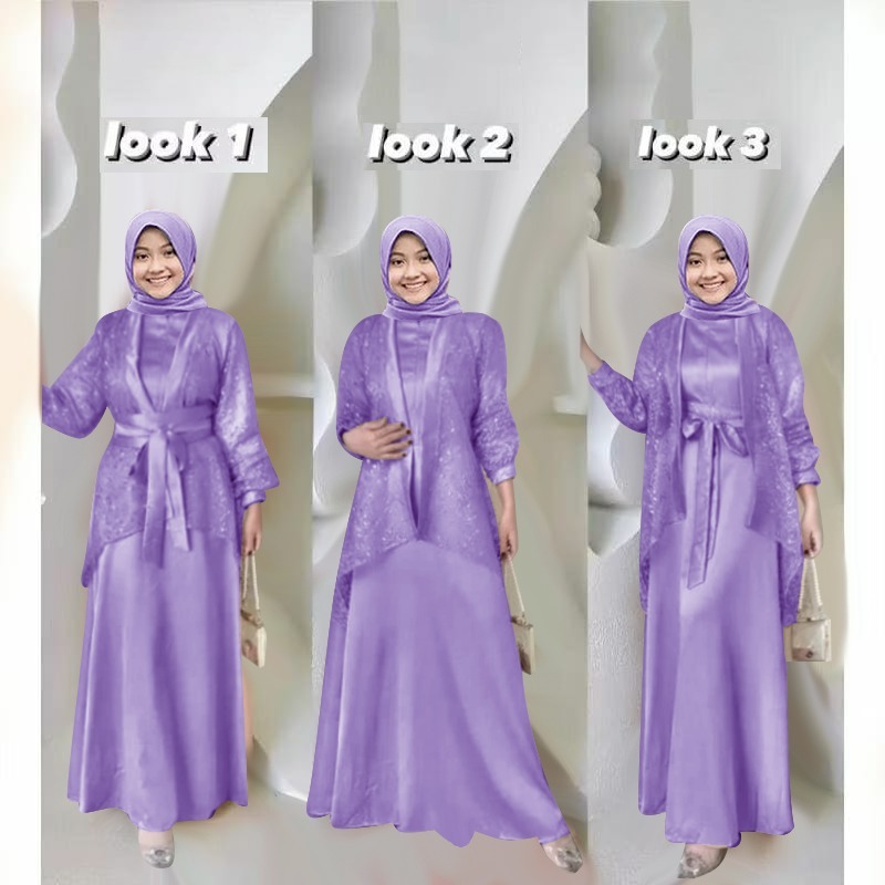Teenage Girls' Gamis Set Inner and Outer Maxi Fuji Kids 3-14 Years Matt ...