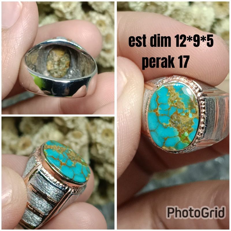 Iranian original Persian turquoise stone ring | Shopee Malaysia