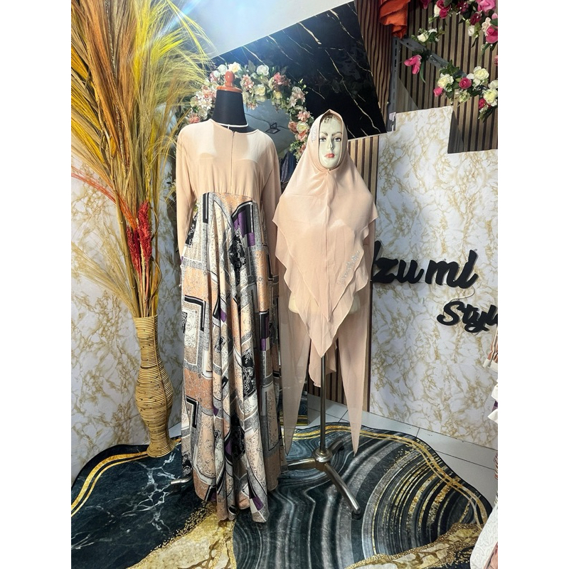 Luxury premium sharia gamis ld 110 cm ready | Shopee Malaysia