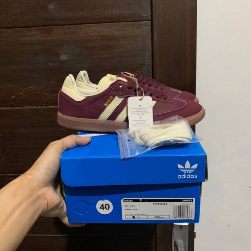 Adidas samba og maroon ID0477 | Shopee Malaysia