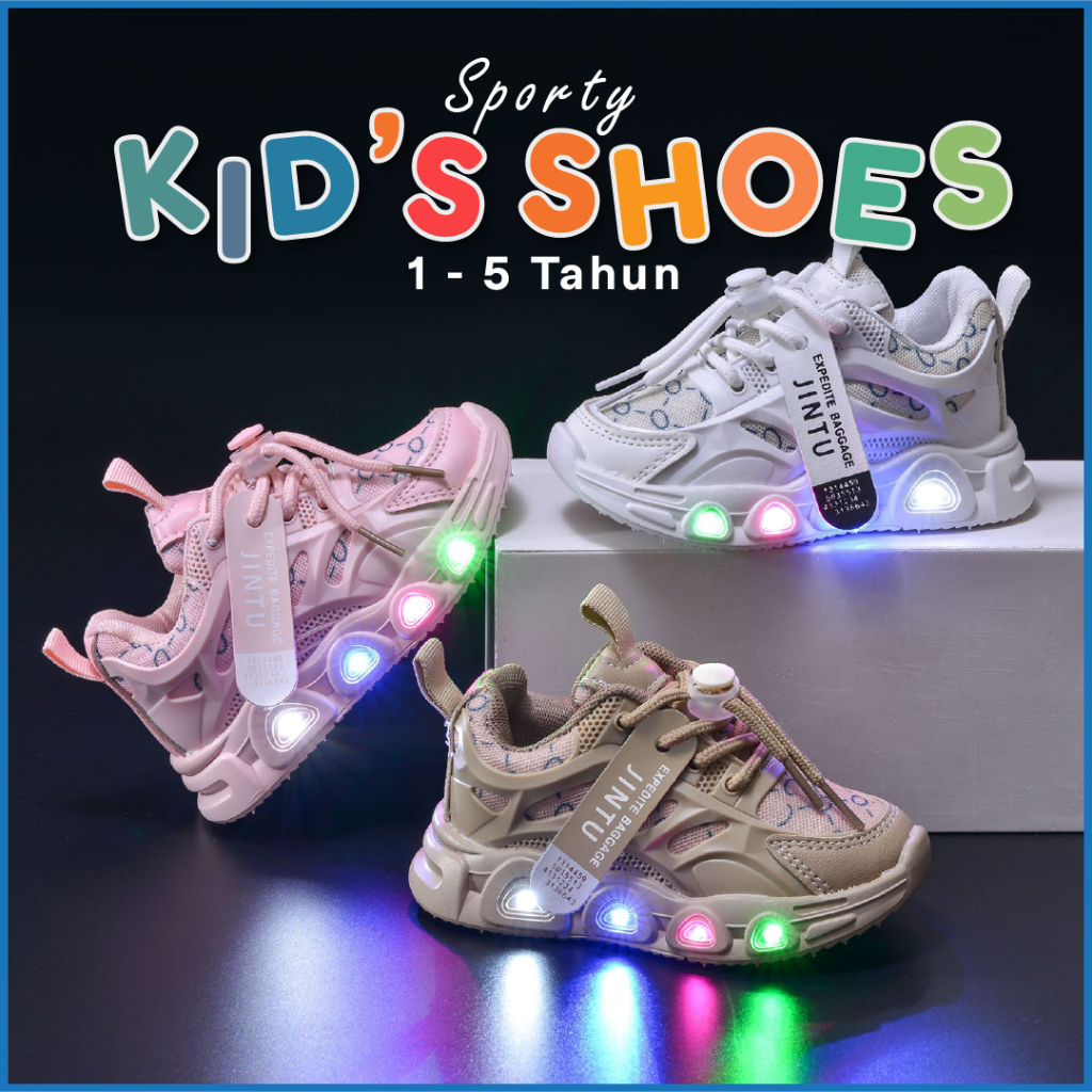 Litberry Sneaker Shoes For Boys Girls LED Sport Ages 1 5 Years Type MKW Shopee Malaysia