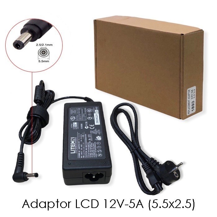 Universal Adapter for Led / LCD Monitor 12V - 5A jack 5.5*2.5 (1893 ...