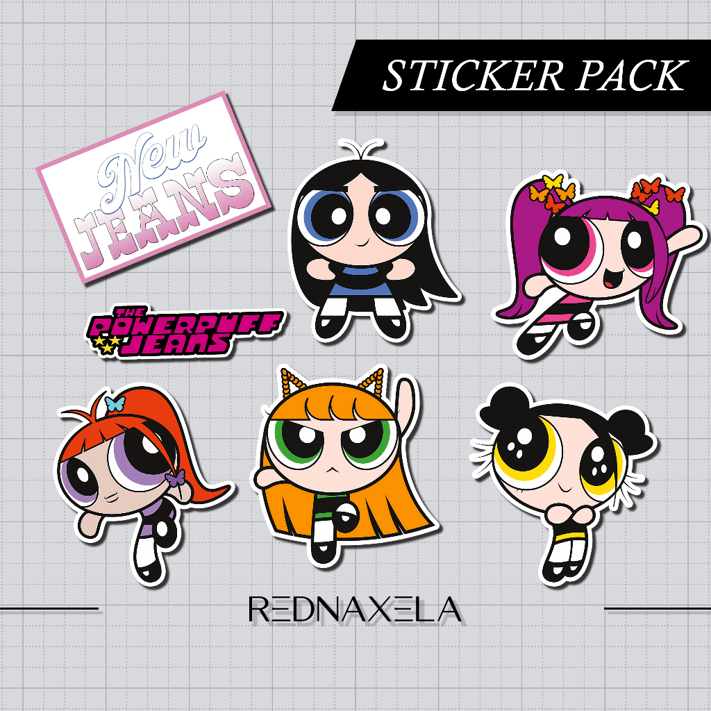 Sticker Vinyl New Jeans X Powerpuff Girls Sticker Pack Sticker Suitcase ...