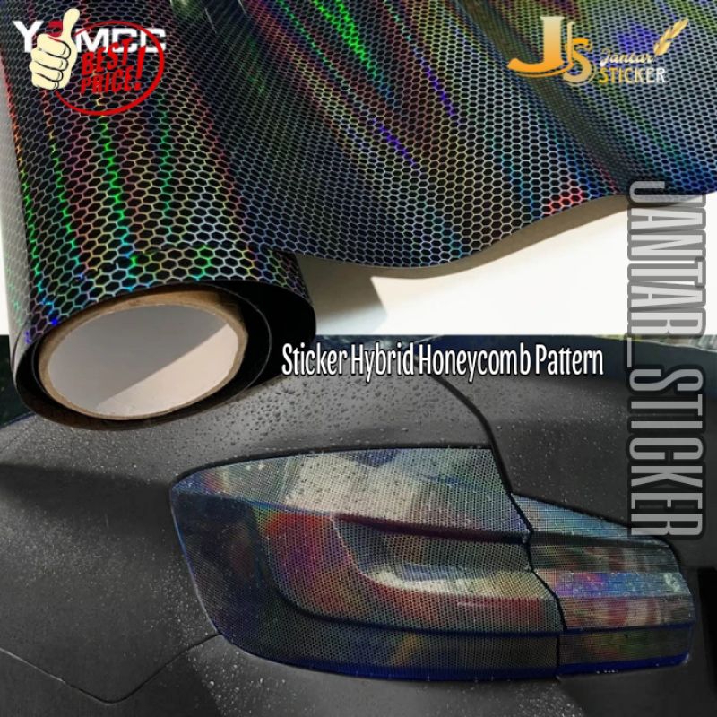 Hybrid Smoke Honeycomb Pattern Sticker for Motorcycle and Car Headlapm ...