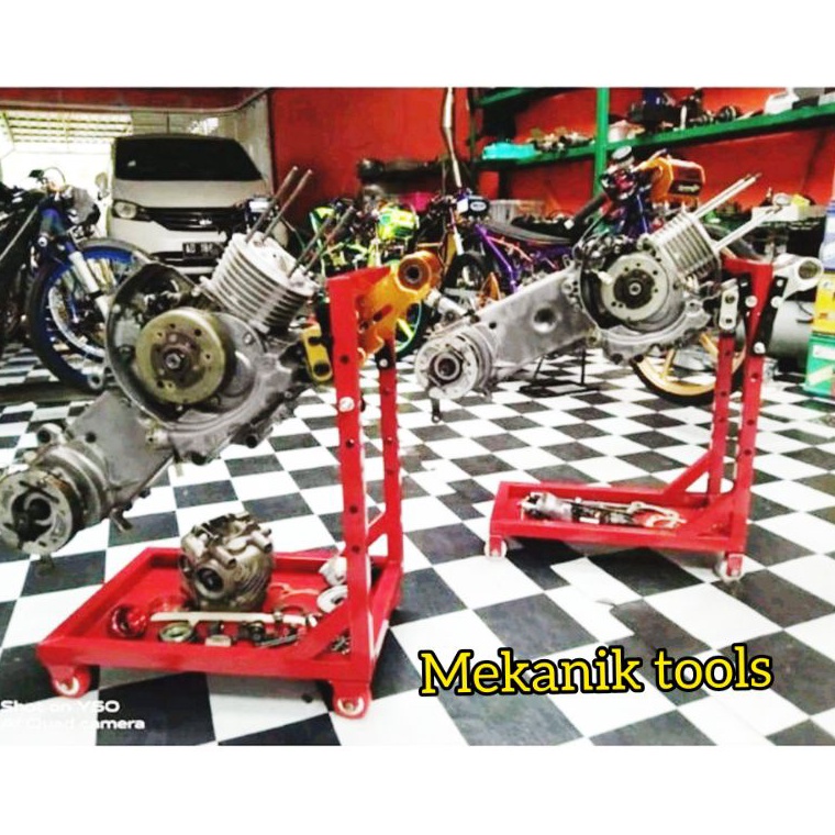 MESIN Engine Stand, Universal Motorcycle Engine Mount Tool for Bebek ...