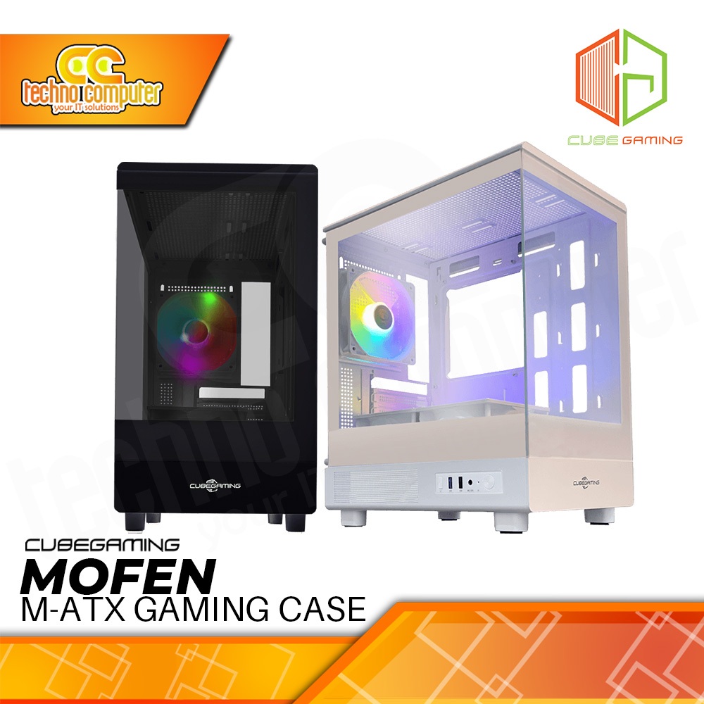 Mofen GAMING CUBE CASING - Mid Tower mATX Case Tempered Glass (Free 3x ...